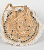 BANJARA Handcrafted Round Jute Handbag – Boho Chic Beach Bag with Shells & Mirrors