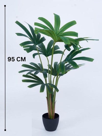 Artificial Fan Palm – 47″ Faux Tropical Plant for Home And Office Decor