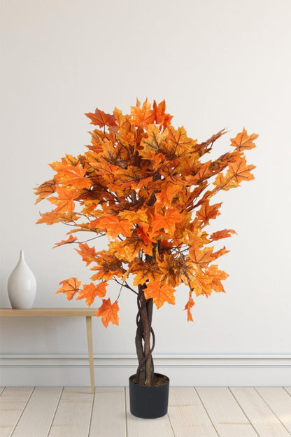 Artificial Maple Leaf Plant – 49″ Faux Plant for Home & Office Decor