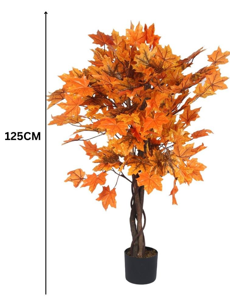 Artificial Maple Leaf Plant – 49″ Faux Plant for Home & Office Decor
