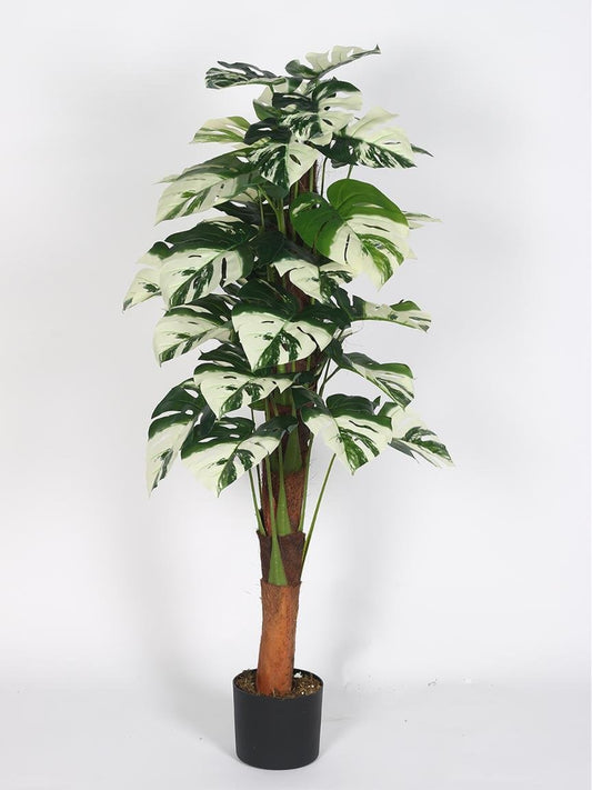Faux Monstera White 47″ – Lifelike Artificial Monstera White Plant for Home & Office