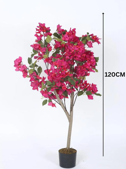 Artificial Bougainvillea Plant – 48″ Faux Pink Flowering Plant for Home And Office Decor