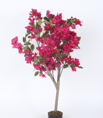 Artificial Bougainvillea Plant – 48″ Faux Pink Flowering Plant for Home And Office Decor