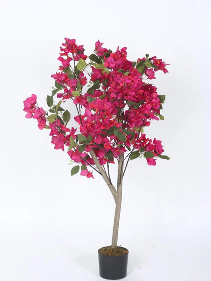 Artificial Bougainvillea Plant – 48″ Faux Pink Flowering Plant for Home And Office Decor