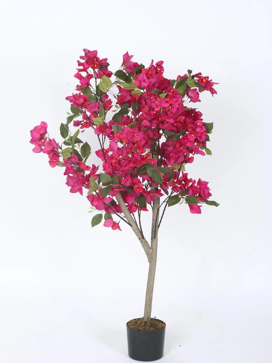 Artificial Bougainvillea Plant – 48″ Faux Pink Flowering Plant for Home And Office Decor