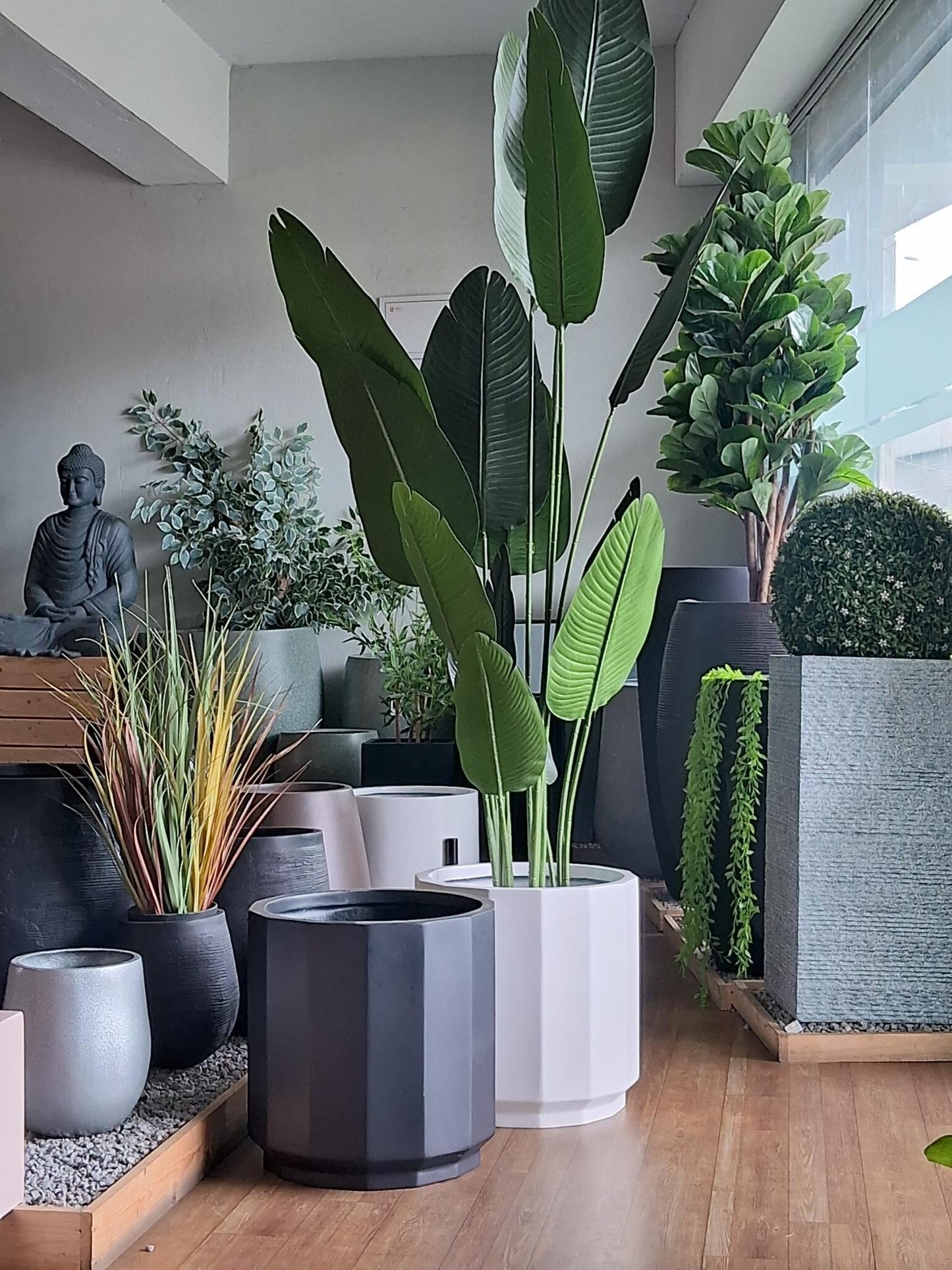 SAMYA Cylindrical Planter – Elegant Premium FRP Planter