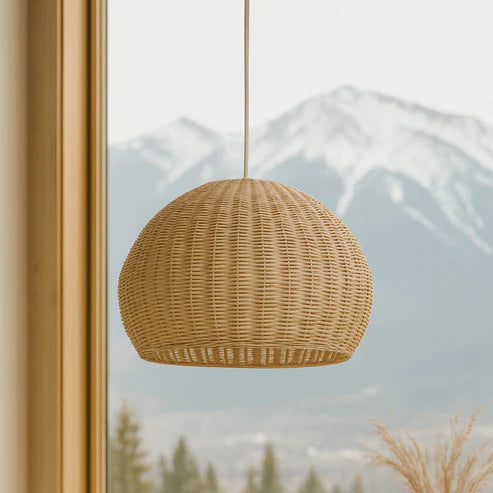 Handcrafted Bamboo Rattan Pendant Light Alecto