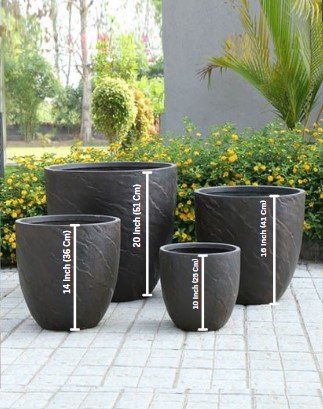APRILIA Round FRP Planter – Elegant Textured Premium Design