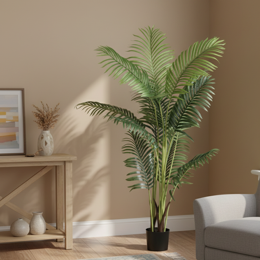 Artificial Areca Palm Tree – 59″ Faux Tropical Plant for Home And Office