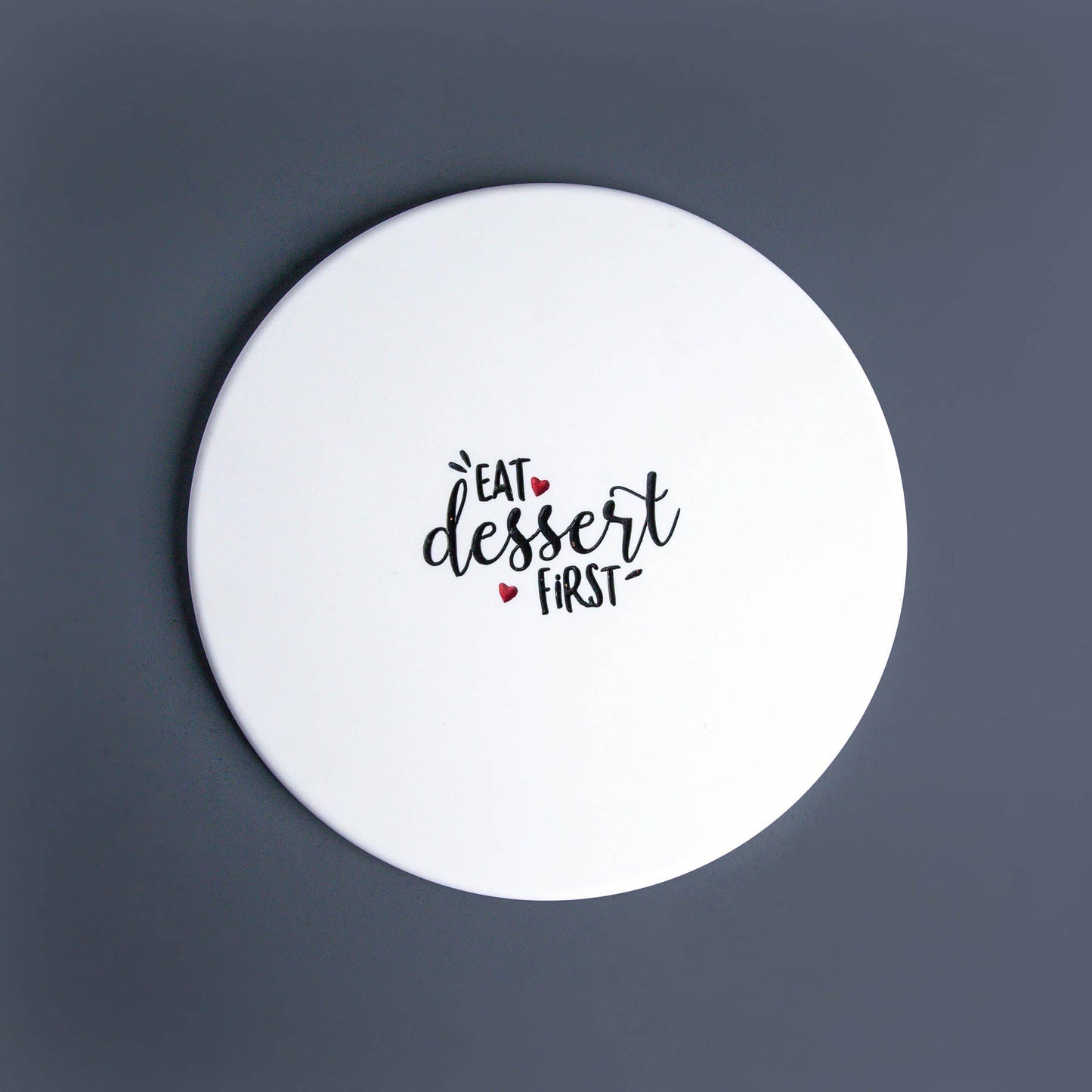 Cleo Round White Man-Made Marble Dessert Server