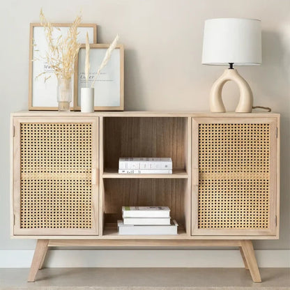 Aaheli Handmade Rattan Wood Sideboard for Living Room