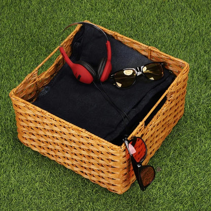Aaliya Handwoven Wicker Storage Basket with Handles