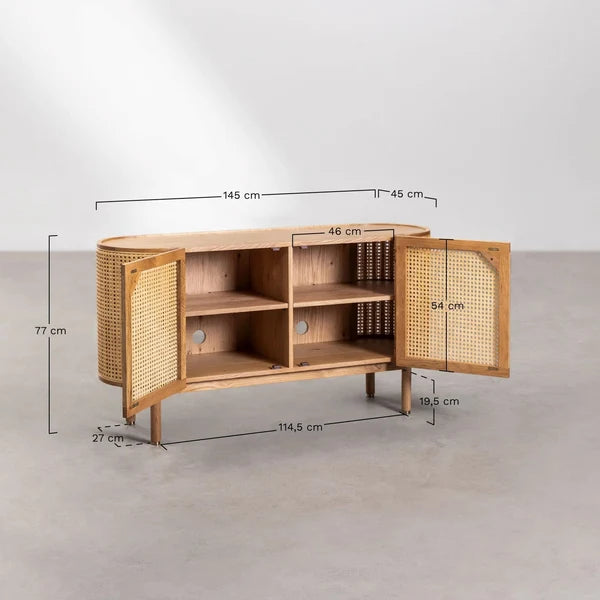 Aashna Handmade Rattan Wood Sideboard