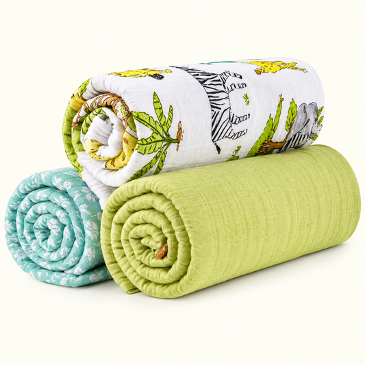 Abracadabra Muslin Swaddles – Set of 3