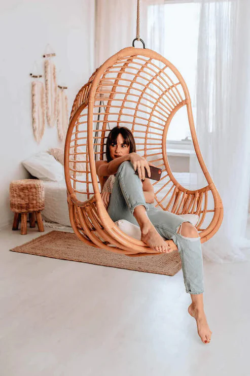 Adah Handcrafted Bamboo Cane Swing Chair