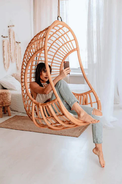 Adah Handcrafted Bamboo Cane Swing Chair