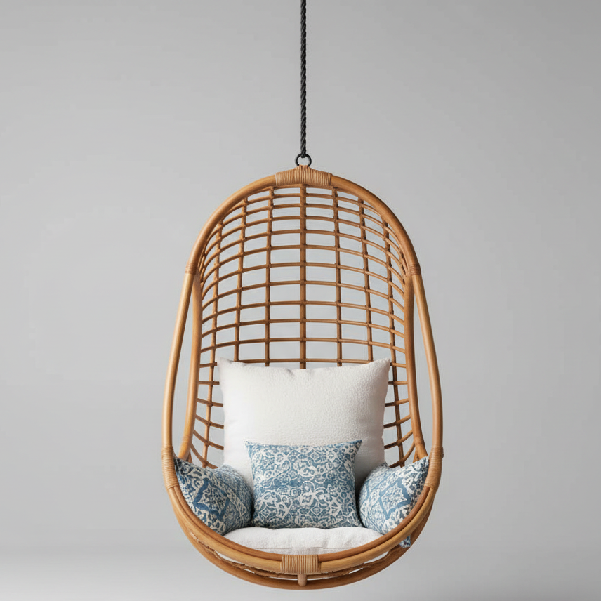 Adah Handcrafted Bamboo Cane Swing Chair