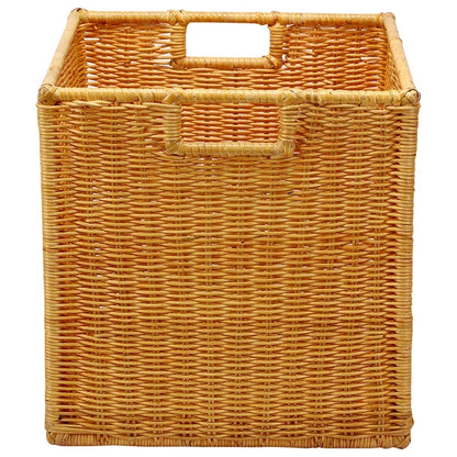 Aditya Handwoven Wicker & Teak Wood Wardrobe Basket