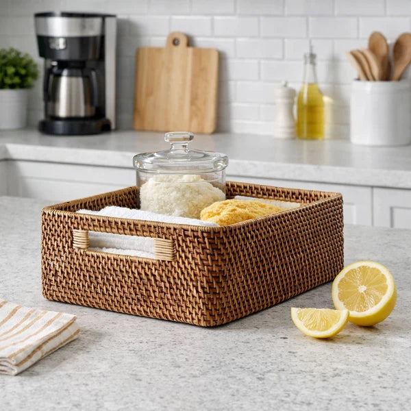 Ahana Handwoven Bamboo & Rattan Storage Basket