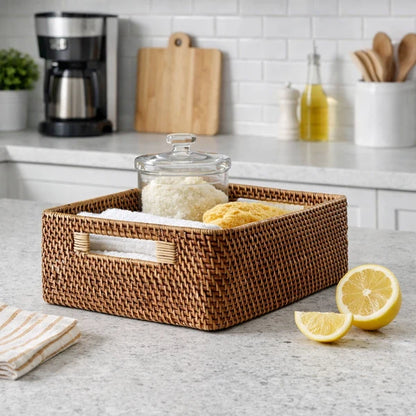 Ahana Handwoven Bamboo & Rattan Storage Basket