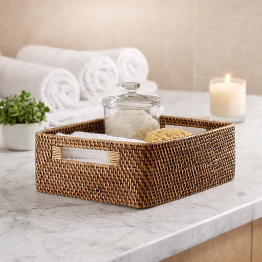 Ahana Handwoven Bamboo & Rattan Storage Basket