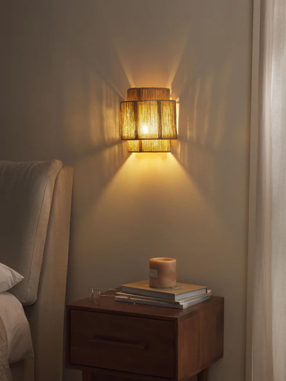 Akanksh Handcrafted Jute Wall Lamp