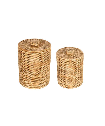 Akanksh Handwoven Rattan Laundry Basket with Lid