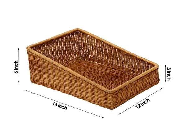 Akira Handwoven Wicker Kitchen & Countertop Storage Basket