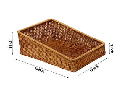 Akira Handwoven Wicker Kitchen & Countertop Storage Basket