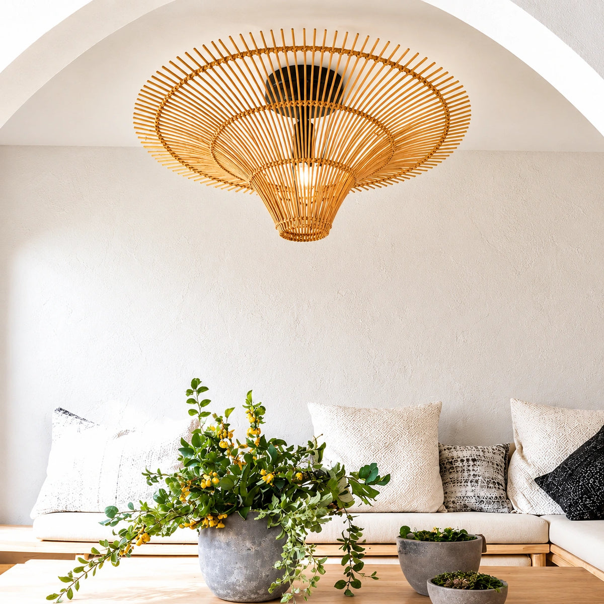 Verona Rustic Jute Rope Chandelier – Coastal Woven Ceiling Light
