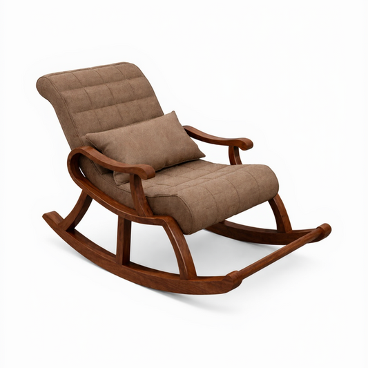 Albert Premium Sheesham Wood Rocking Chair with Lumbar Pillow