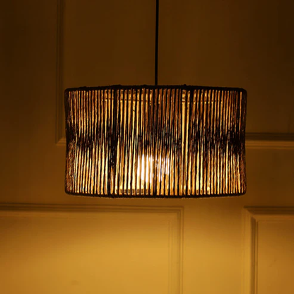 Allure Handcrafted Drum Raffia Pendant Light