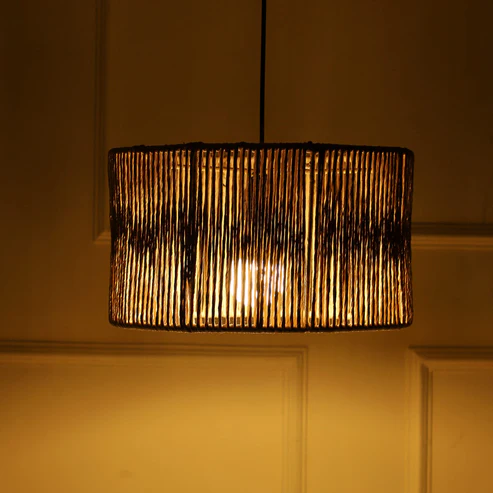 Allure Handcrafted Drum Raffia Pendant Light
