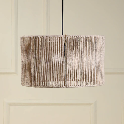 Allure Handcrafted Drum Raffia Pendant Light