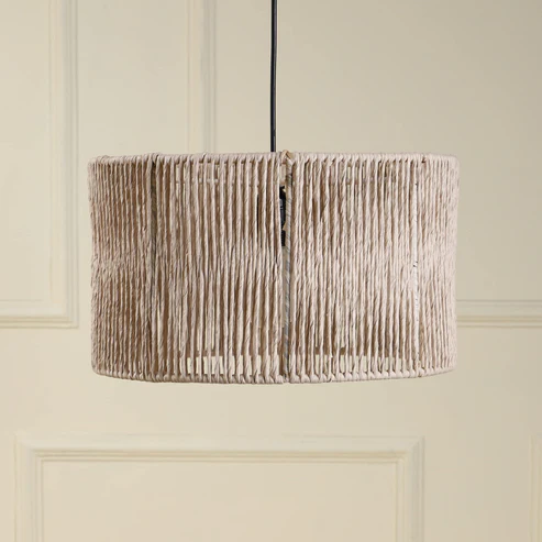 Allure Handcrafted Drum Raffia Pendant Light