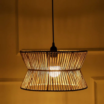 Amani Handcrafted Tapered Raffia Flush Mount Light