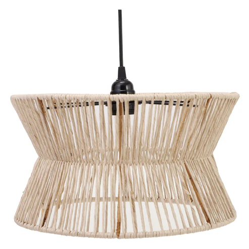 Amani Handcrafted Tapered Raffia Flush Mount Light