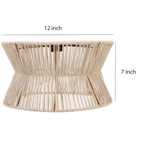Amani Handcrafted Tapered Raffia Flush Mount Light