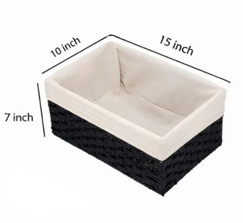 Amita Handwoven Bamboo & Wicker Storage Basket