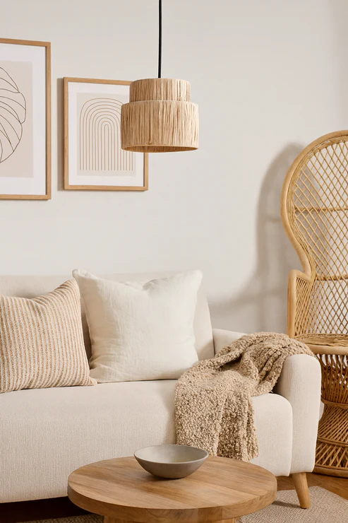 Anaisha Handcrafted Raffia Hanging Light