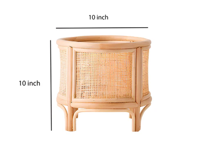 Anala Handcrafted Rattan Planter with Integrated Stand