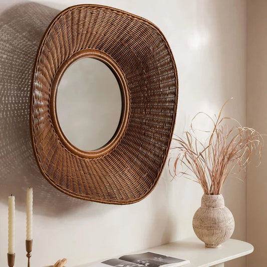 Anala Handcrafted Rattan Wall Mirror