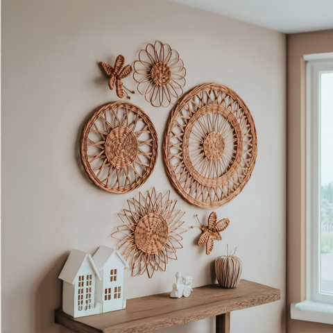 Anala Handcrafted Wicker Wall Art