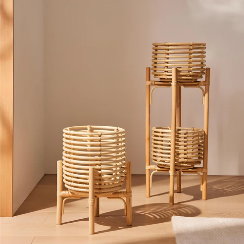 Ananya Handcrafted Rattan Planter with Stand