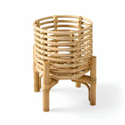 Ananya Handcrafted Rattan Planter with Stand