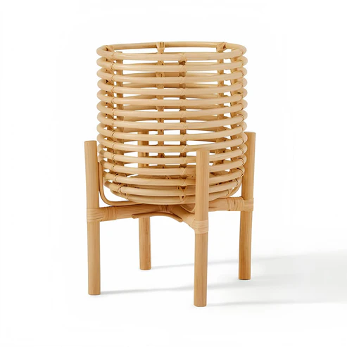 Ananya Handcrafted Rattan Planter with Stand