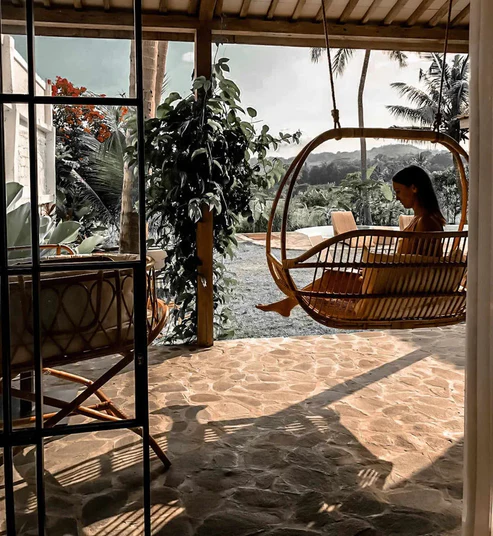 Ananya Handcrafted Bamboo Cane Swing Chair