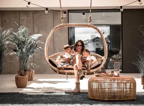 Ananya Handcrafted Bamboo Cane Swing Chair