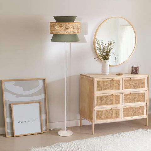 Angelea Handcrafted Rattan Cane Floor Lamp