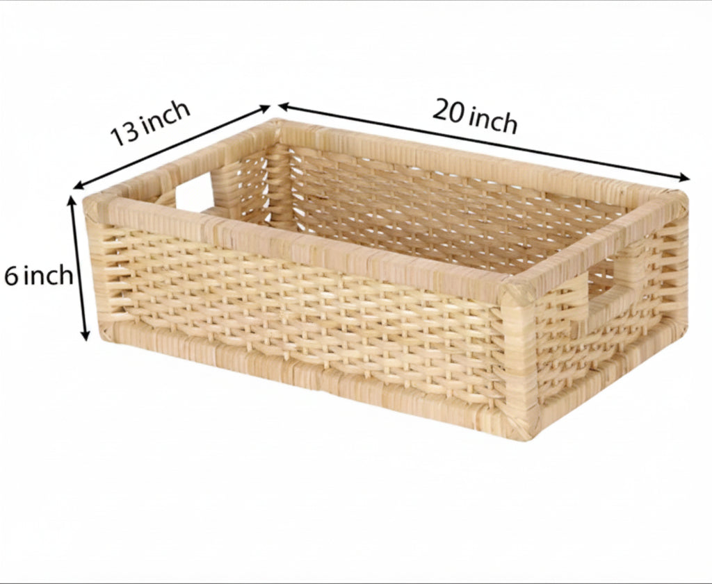 Aria Handwoven Wicker & Rattan Storage Basket